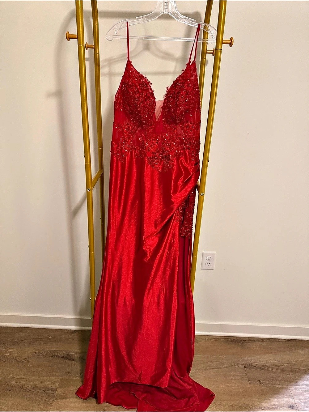Red Embellished Gown